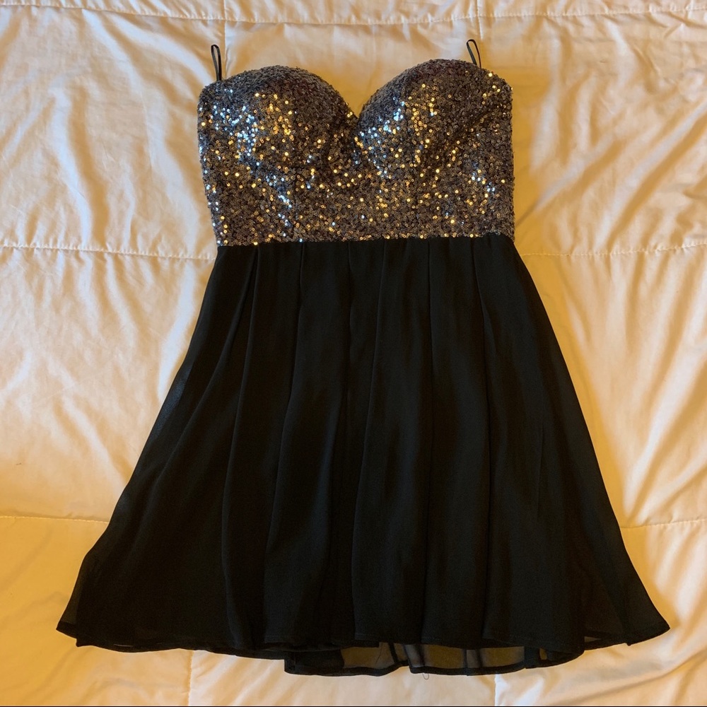 Strapless Sequin Dress